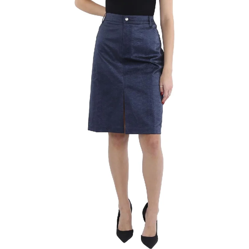 Christmas Dresses for Holiday -WAYF Womens Midi Faux Leather Midi Skirt