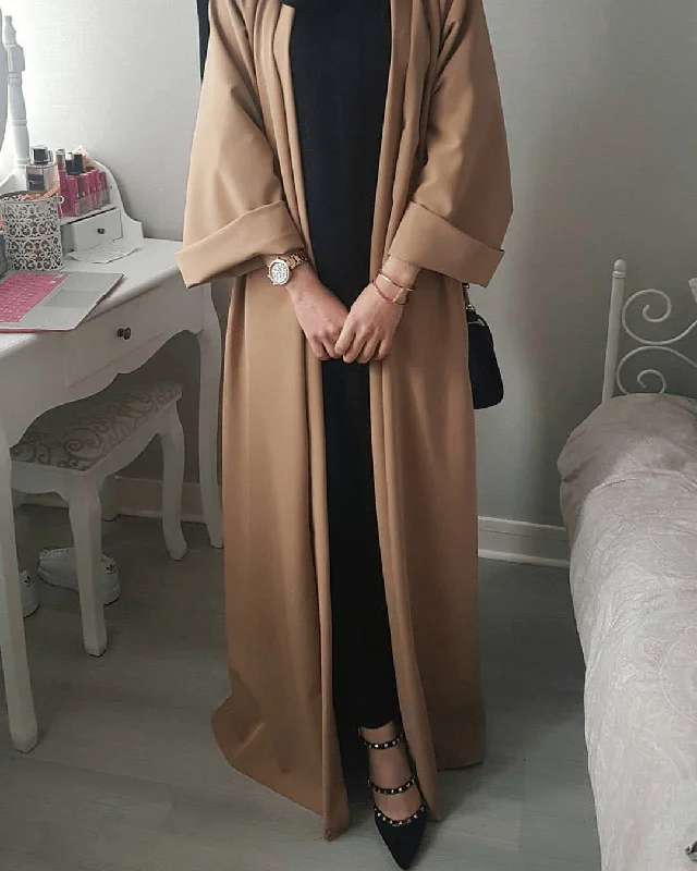 Knee - length cardigan for an elegant look -Pure Color Cardigan Xl Spot Middle East Cardigan Dubai Robe