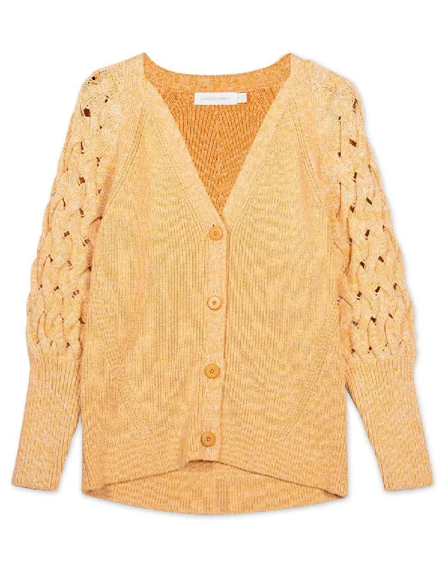 Wedding - guest cardigan for an elegant ensemble -Olive Puff Sleeve Cardigan