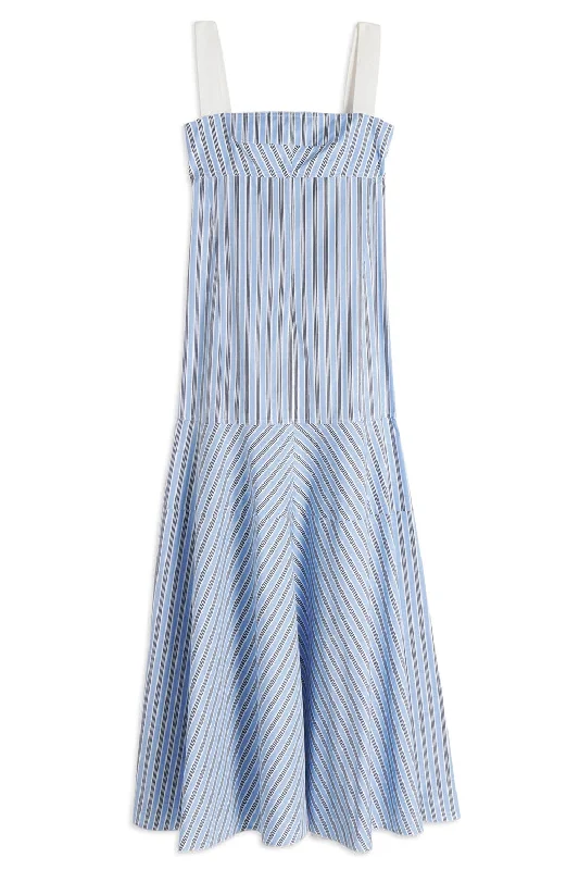 Denim Dresses for Casual Style -Paneled Maxi Dress