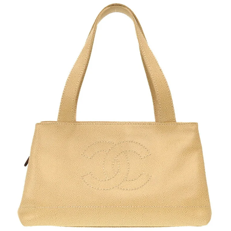 Handle bags with hidden pockets for security -Chanel Caviar Skin  Caviar Leather Tote Bag (Pre-Owned)