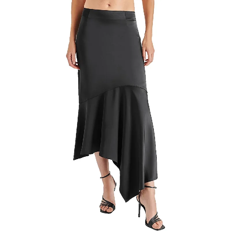 Halter Dresses for Chic Style -Steve Madden Womens Asymmetric Hidden Back Zipper Maxi Skirt