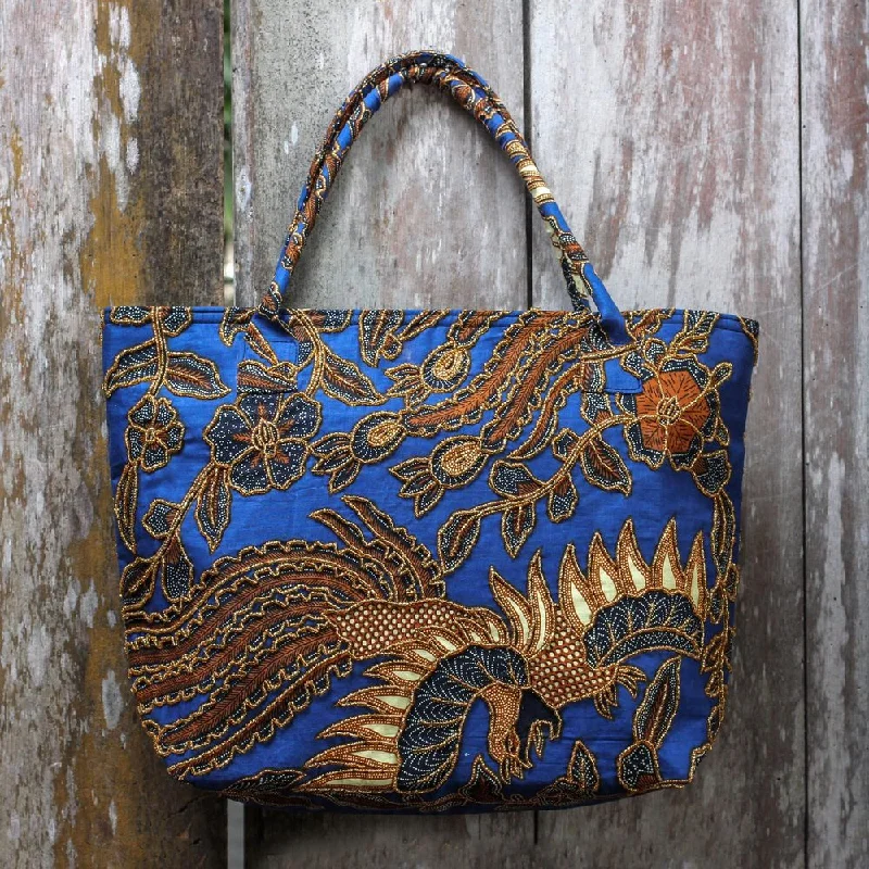 Handle bags with multi-color weaves for vibrancy -Handcrafted Cotton Batik 'Glorious Java' Tote Handbag (Indonesia)