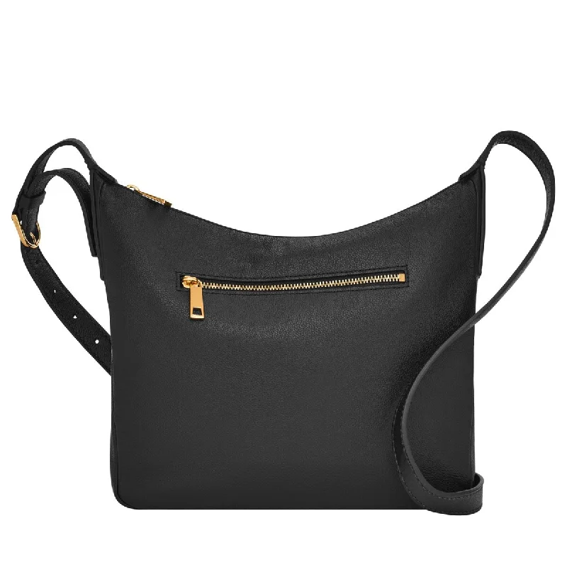 Handle bags with modern cutouts for style -Fossil Womens Cecilia Leather Large Crossbody Handbag Black