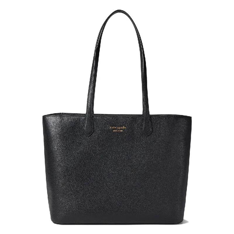 Handle bags with abstract art for uniqueness -Kate Spade New York Veronica Pebbled Leather Large Tote Black