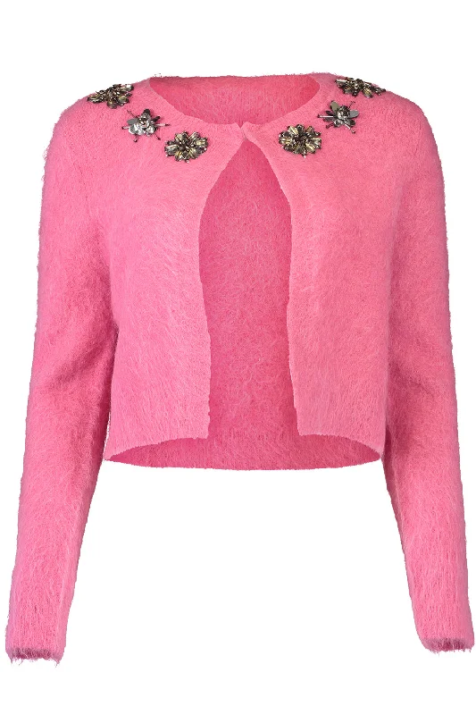 Long - sleeve cardigan for cold weather -Mariana Cardigan - Pink