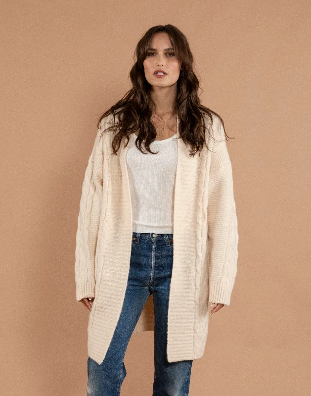 Maternity cardigan for expecting moms -Sonia Long Open Cardigan