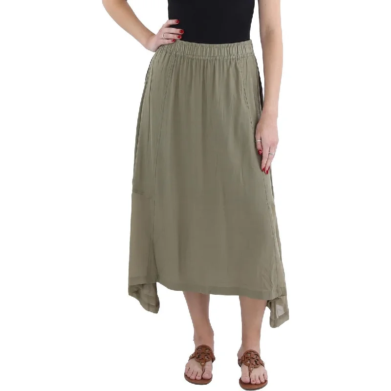 Geometric Dresses for Modern -DKNY Womens Handkerchief Hem Mid Calf Midi Skirt