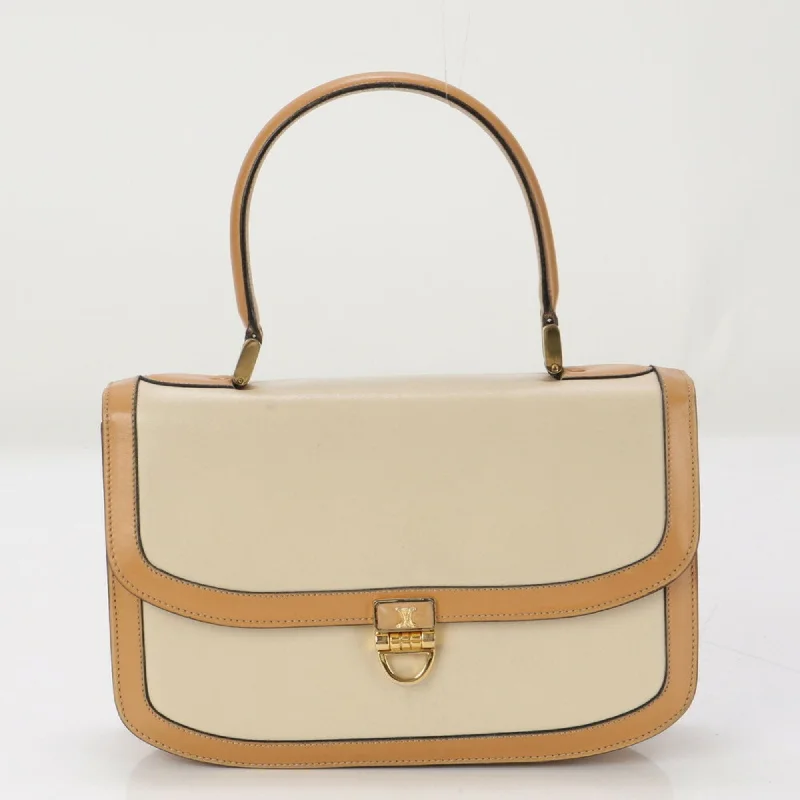 Designer handle bags with luxury logo detailing -Celine  Leather Handbag Tote Bag (Pre-Owned)