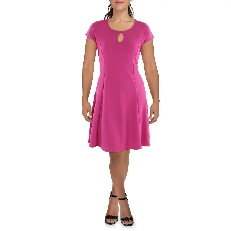 Anniversary Dresses for Special -24seven Comfort Apparel Womens Plus Knit Textured Fit & Flare Dress