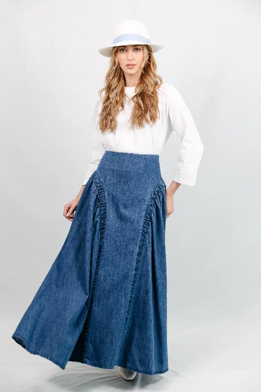 Cotton Dresses for Comfort -Ariella Denim Skirt