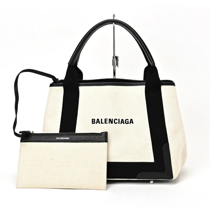 Canvas handle bags perfect for casual outings -Balenciaga  Canvas Leather Tote Bag (Pre-Owned)