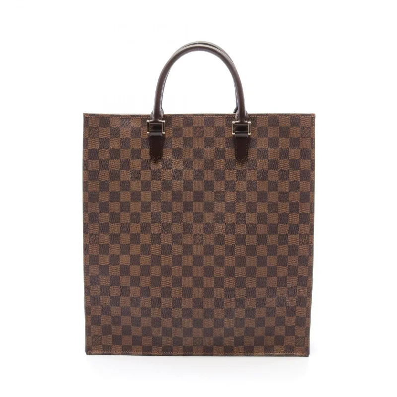 Handle bags with vintage vibes for nostalgia -Louis Vuitton  Ebene Damier Canvas Leather Tote Bag (Pre-Owned)