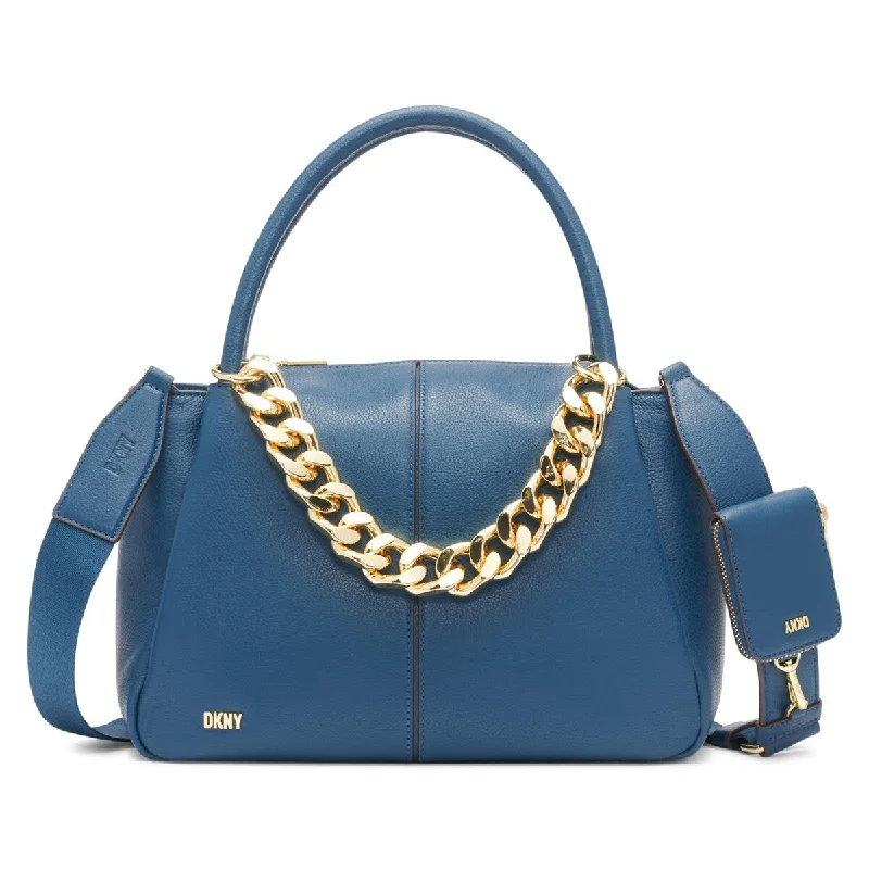 Leather handle bags for elegant daily carry -DKNY Sabina Top Handle Satchel Lt Midnight