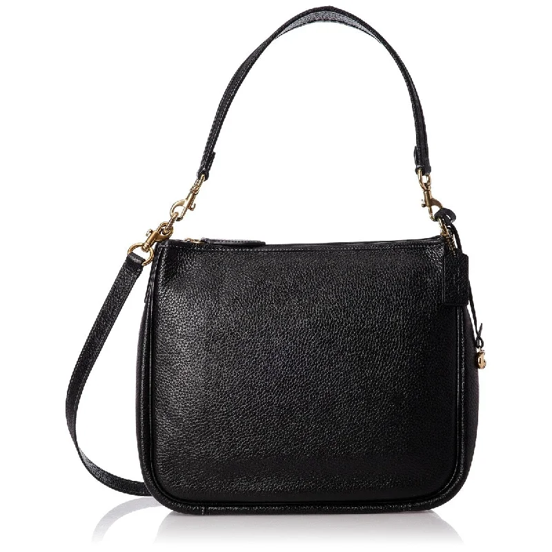 Handle bags with compact designs for portability -Coach Soft Pebble Leather Cary Shoulder Bag Black