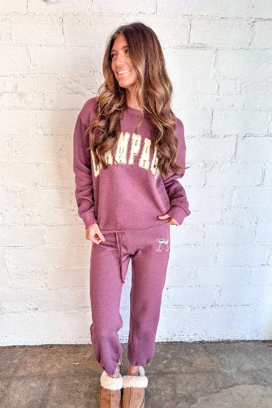 Purple Dresses for Royalty -Project Social Champagne Foil Sweatpant