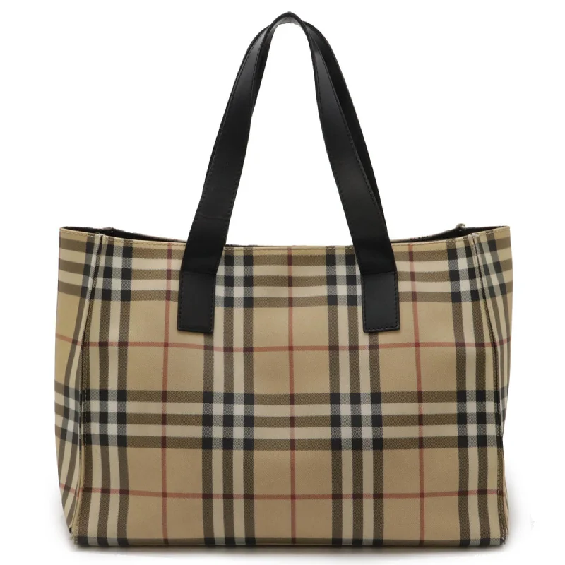 Canvas handle bags perfect for casual outings -Burberry    Pvc Leather Tote Bag (Pre-Owned)