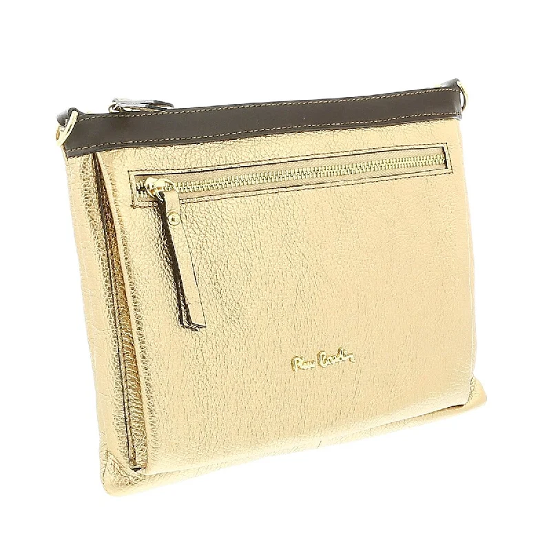 Handle bags with sleek hardware for sophistication -Pierre Cardin Medium Gold Structured Square Shoulder Bag for womens