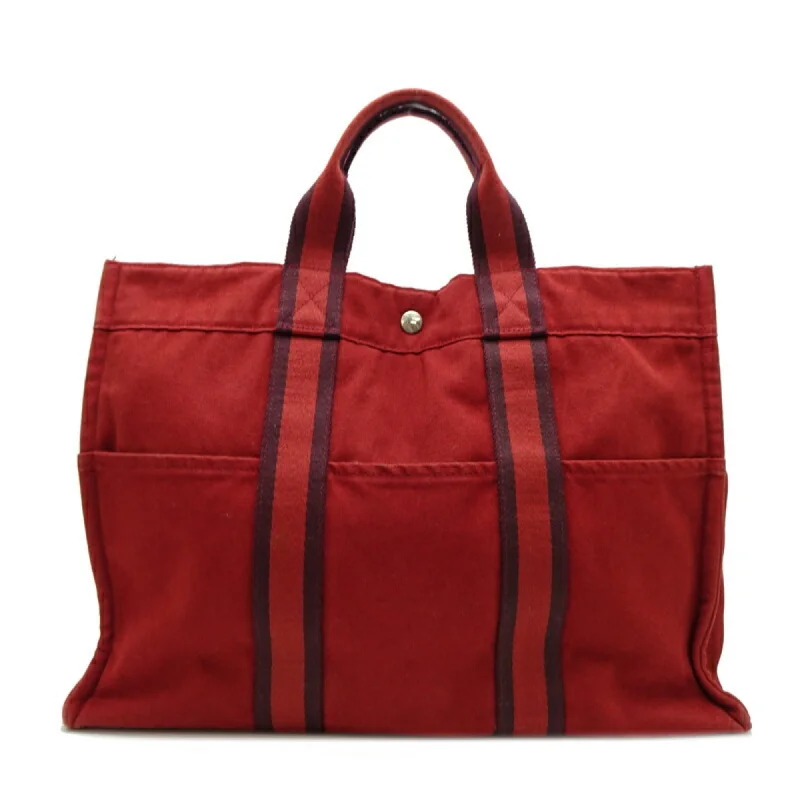 Handle bags with seasonal prints for holidays -Hermes  Cotton Canvas Tote Bag (Pre-Owned)