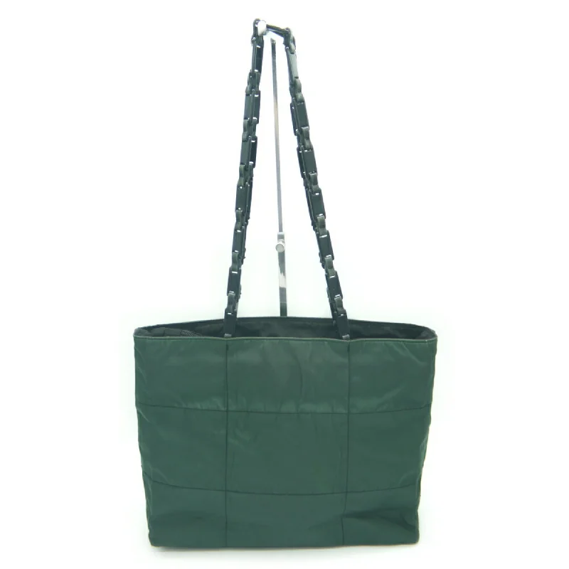 Handle bags with hidden pockets for security -Prada  Nylon Leather Plastic Tote Bag (Pre-Owned)