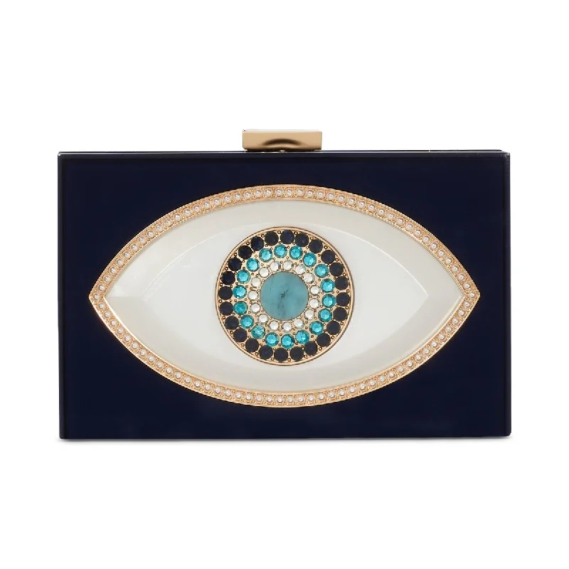 Handle bags with seasonal prints for holidays -Kate Spade New York Evil Eye Jeweled Resin Small Frame Clutch