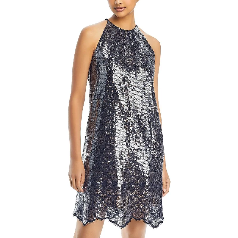 Leather Dresses for Luxury -Kobi Halperin Womens MAYA Sequined Lace Overlay Cocktail And Party Dress