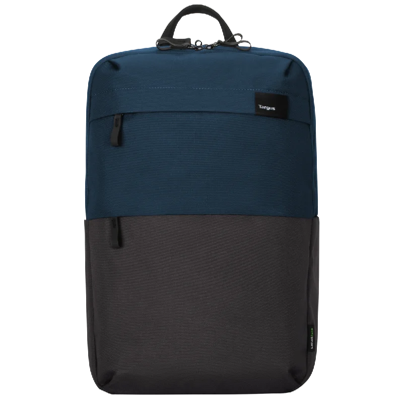 Vintage-inspired backpack with brass buckle details -15.6" Sagano EcoSmart Travel Backpack - Blue