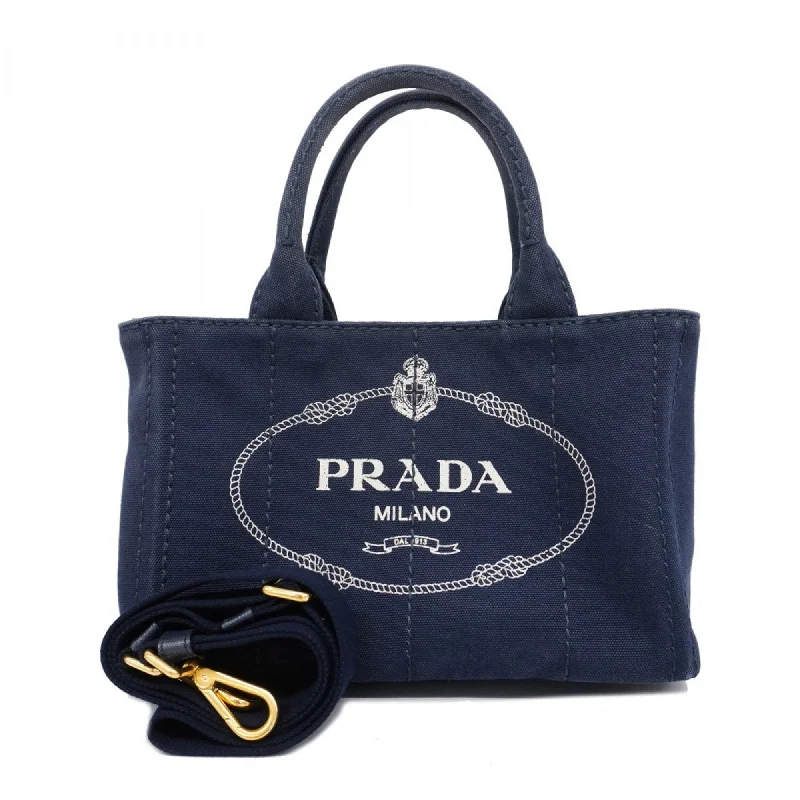 Handle bags with metallic finishes for shine -Prada  Canvas Tote Bag (Pre-Owned)