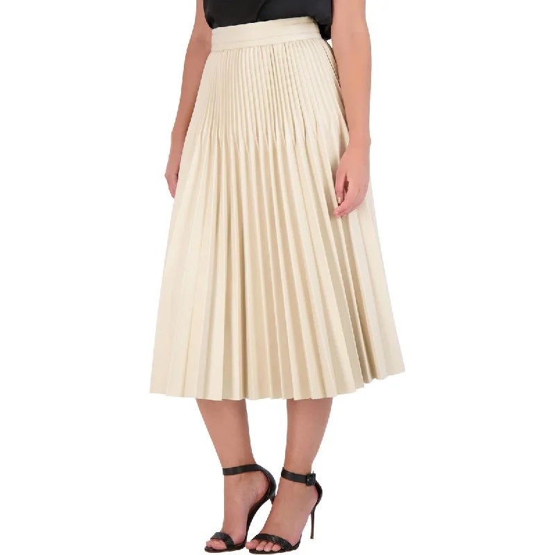 Tiered Dresses for Voluminous -BCBGMAXAZRIA Womens Faux Leather Mid Calf Maxi Skirt