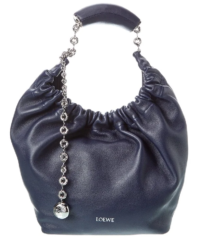 Handle bags with vegan suede for softness -Loewe Squeeze Small Leather Hobo Bag