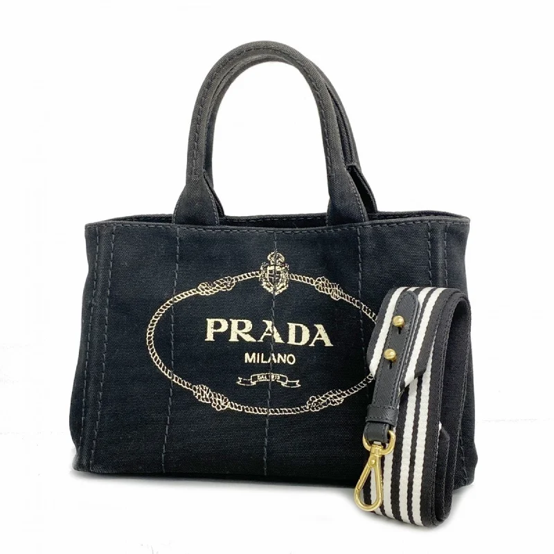 Handle bags with neutral leather for elegance -Prada  Canvas Tote Bag (Pre-Owned)