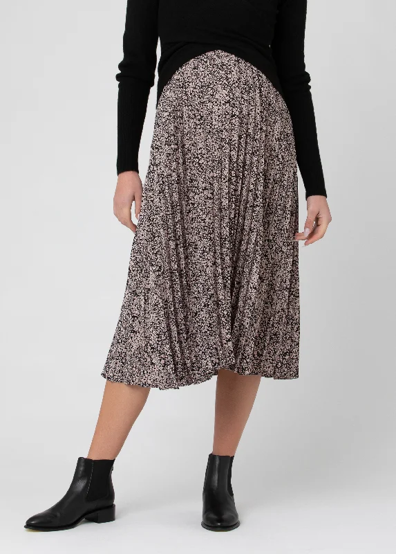 Buttoned Dresses for Stylish -Ripe Maternity Florence Pleat Maternity Midi Skirt