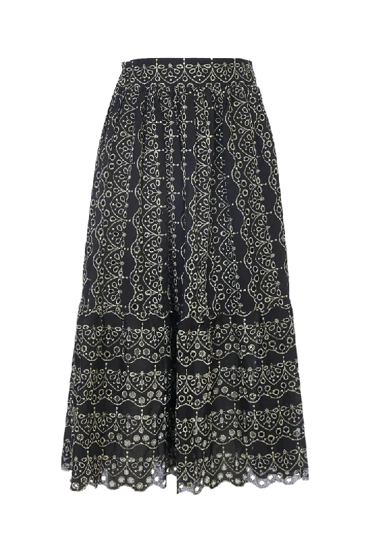 Office Dresses for Business -Sabrina Ruffled Midi Skirt