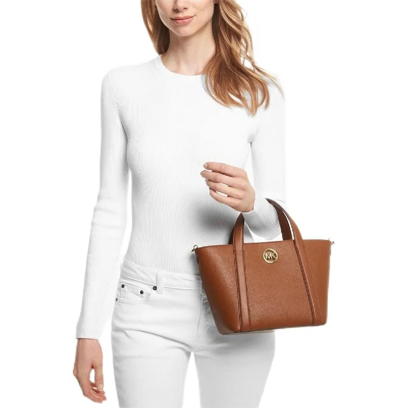 Handle bags with expandable sides for flexibility -Hadleigh Small Leather Double Handle Tote