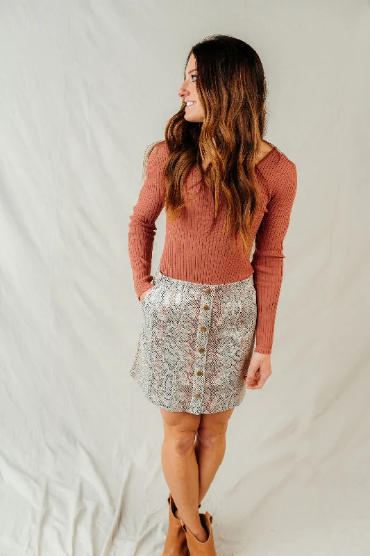 Birthday Dresses for Celebration -Durango Snake Button Down Skirt