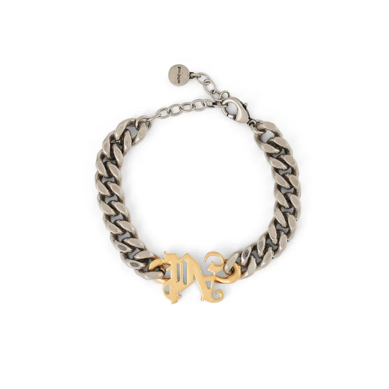 Hydration-compatible backpack for marathon running events -Monogram Chain Bracelet in Silver/Gold