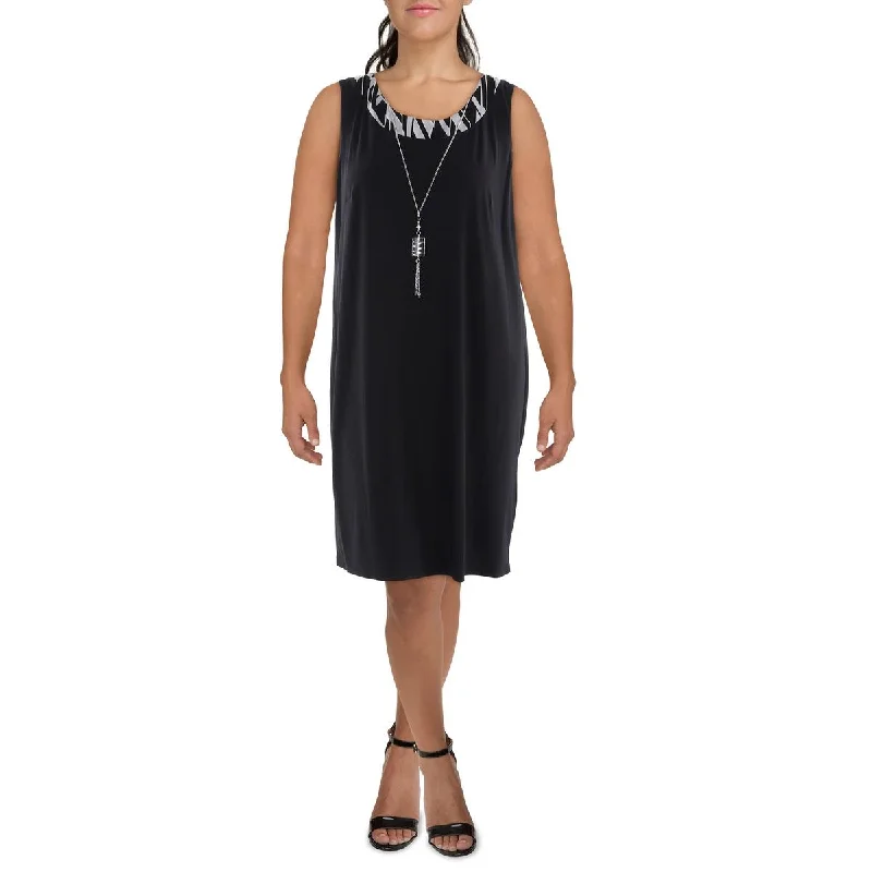 Abstract Dresses for Creative -R&M Richards Womens Plus Contrast Trim Knee-Length Shift Dress