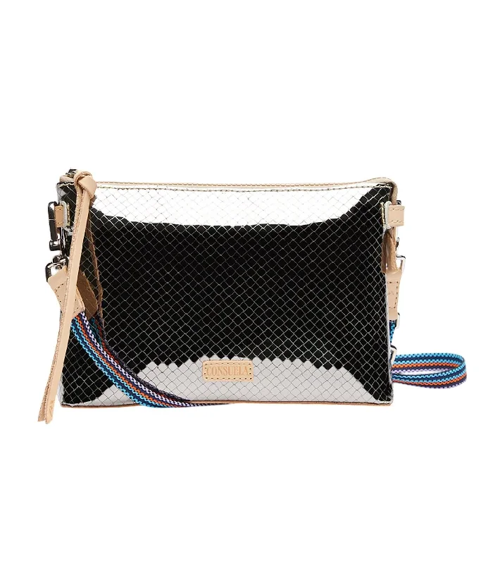 Handle bags with bold checks for trend -Women's Kyle Midtown Crossbody Bag In Black/off White