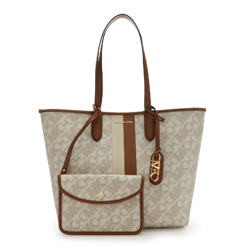 Handle bags with sleek zippers for closure -Michael Kors Eliza Large EastWest Open Tote