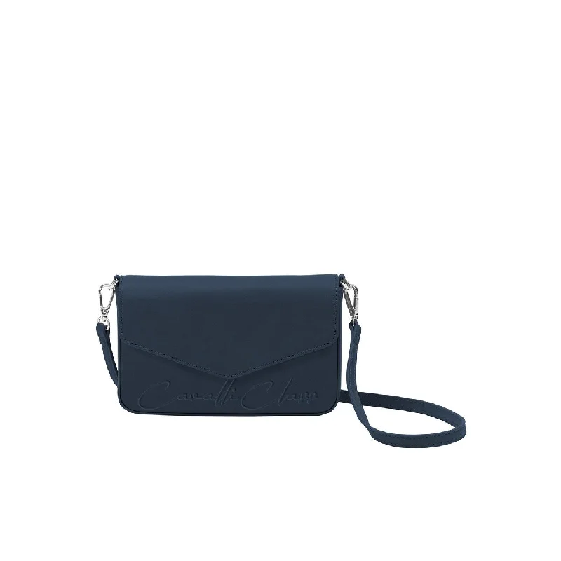 Handle bags with sleek leather for work -Cavalli Class MESSINA Navy Small Envelope Crossbody bag for womens