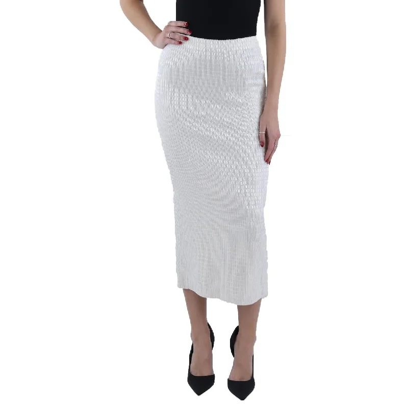 Solid Color Dresses for Simple -SIMKHAI Womens Ellison Beaded Midi Pencil Skirt