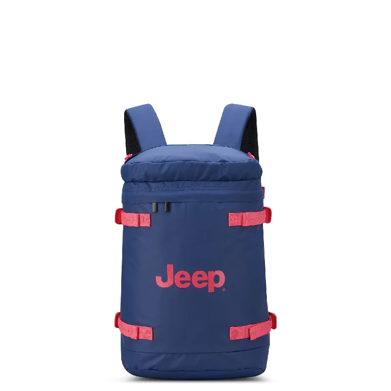 Fashionable leather backpack for weekend getaway chic -Delsey Jeep JS013C Cylindrical Backpack