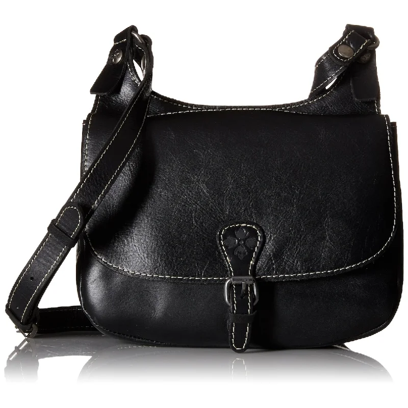 Handle bags with padded straps for comfort -Patricia Nash Womens London Smooth Leather Saddle Bag Black Size Regular