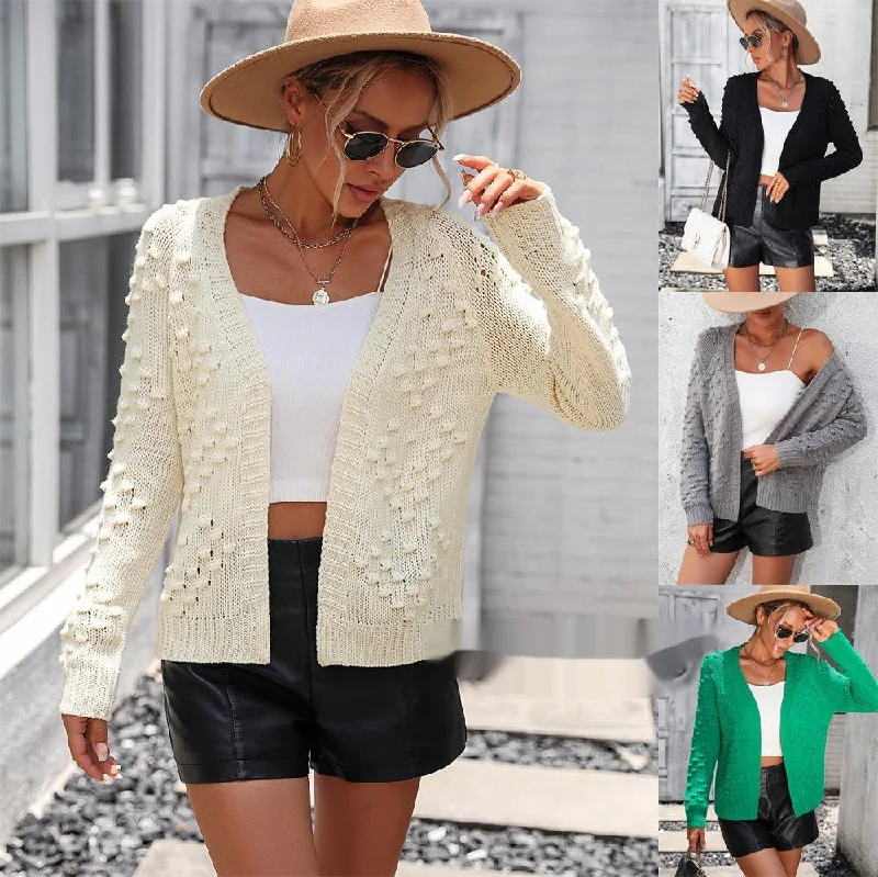 Formal - event cardigan for an elegant presence -Women's Knitted Sweater Three-dimensional Pattern Cardigan Coat Sweater