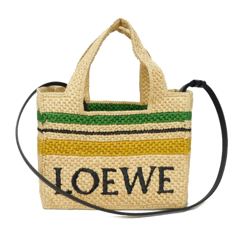 Handle bags with sturdy leather grip accents -Loewe  Raffia Shoulder Bag Tote Bag (Pre-Owned)