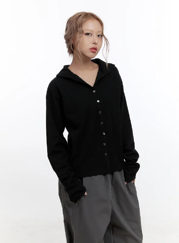 Fine - knit cardigan for a smooth finish -Poly Spandex Long Sleeve Cardigan CN425