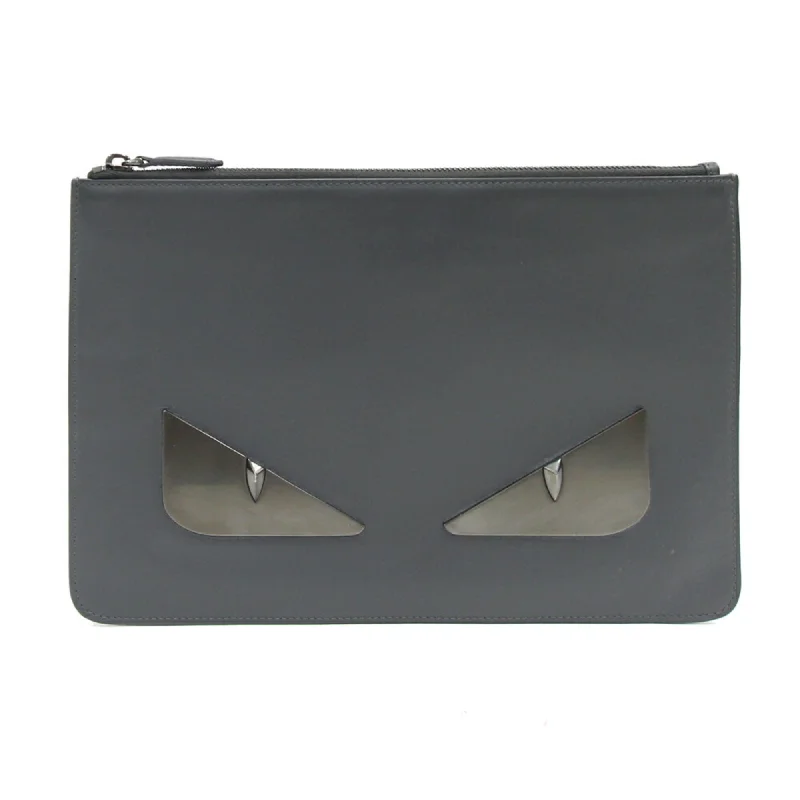 Handle bags with laptop sleeves for work -Fendi  Leather Clutch Bag Pouch (Pre-Owned)