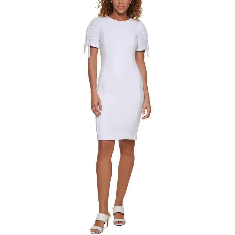 Fringed Dresses for Edgy -Calvin Klein Womens Petites Panel Knee-Length Sheath Dress