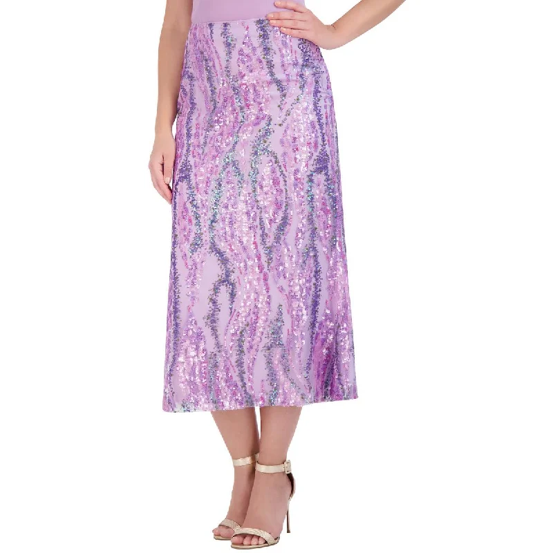 Patchwork Dresses for Bohemian -BCBGMAXAZRIA Womens Sequined Mid Calf Maxi Skirt