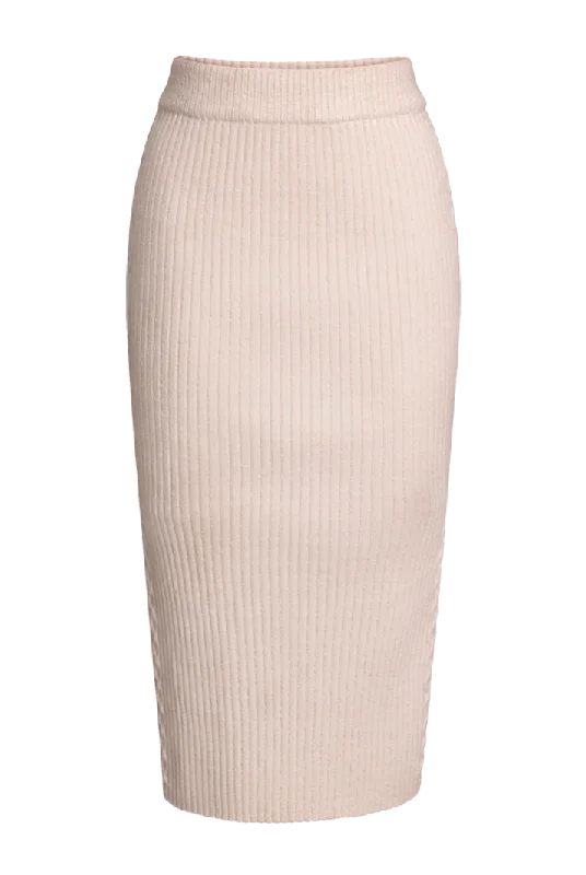 Modern Dresses for Trendy -Eva Ribbed Midi Skirt | Ivory